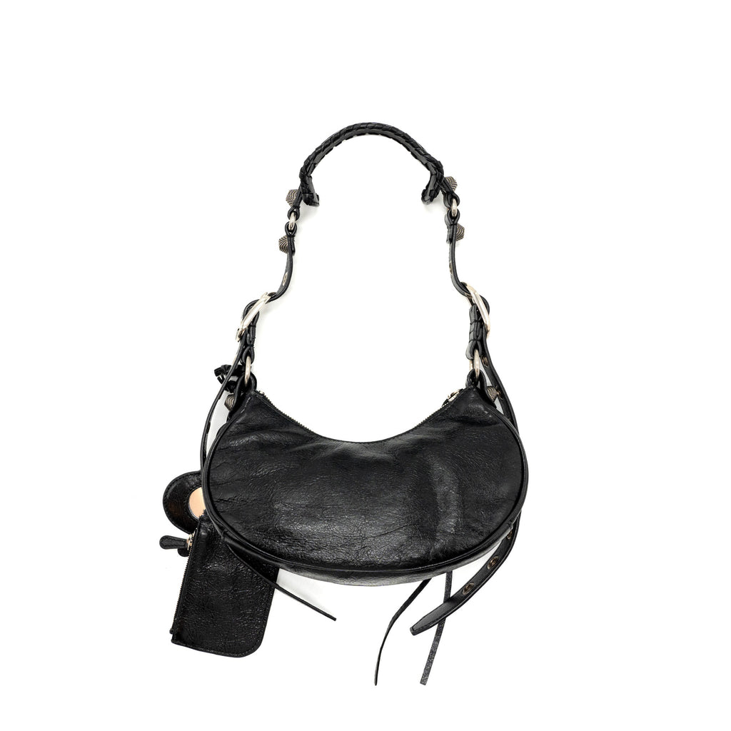 BALENCIAGA LE CARBO XS SHOULDER BAG LAMBSKIN BLACK SHW