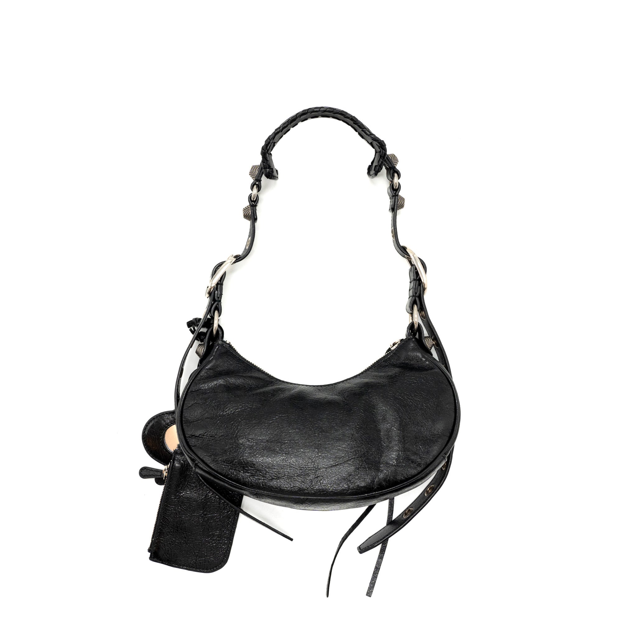BALENCIAGA LE CARBO XS SHOULDER BAG LAMBSKIN BLACK SHW