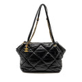 CHANEL NEW YORK BOWLING BAG QUILTED LAMBSKIN BLACK GHW