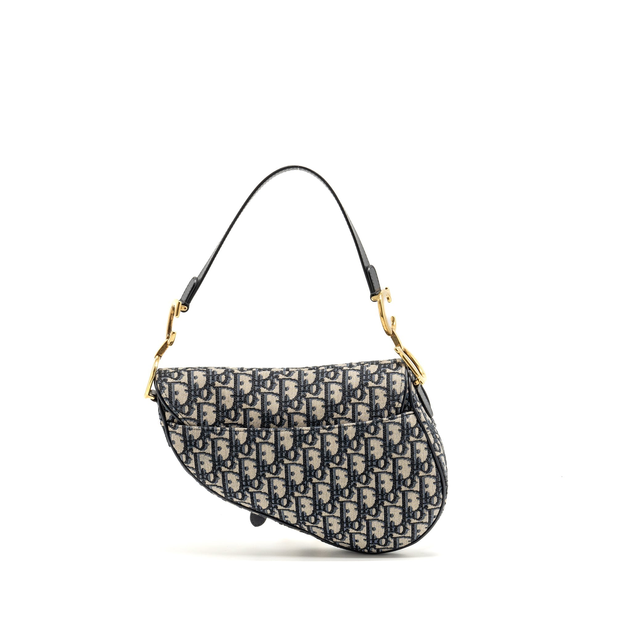DIOR MEDIUM SADDLE BAG BLUE DIOR OBLIQUE JACQUARD CANVAS/CALFSKIN GHW