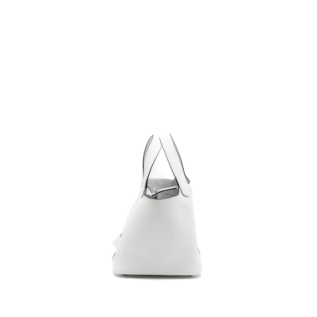 HERMES PICOTIN 18 LOCK BAG CLEMENCE NEW WHITE SHW