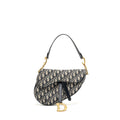 DIOR MEDIUM SADDLE BAG BLUE DIOR OBLIQUE JACQUARD CANVAS/CALFSKIN GHW