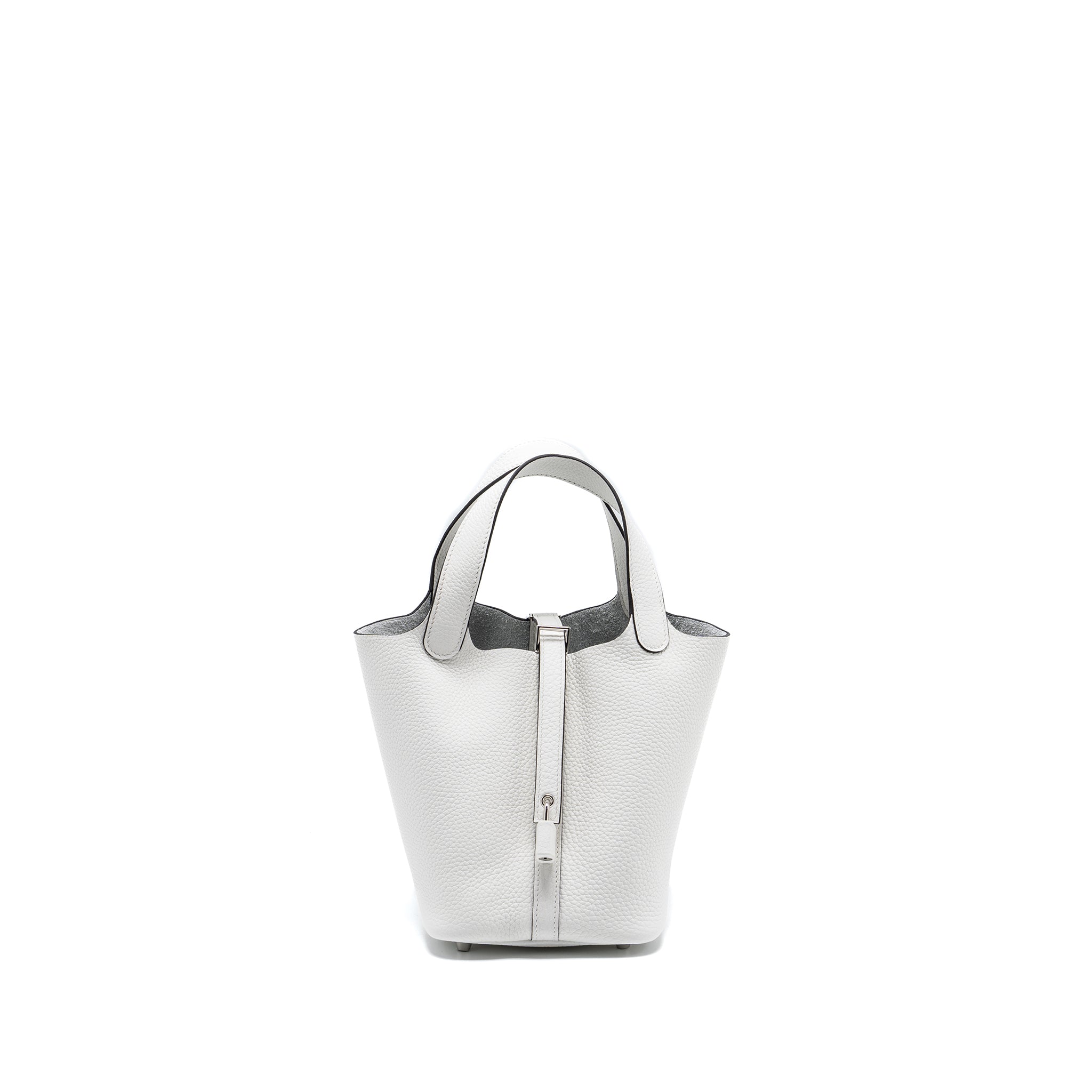 HERMES PICOTIN 18 LOCK BAG CLEMENCE NEW WHITE SHW