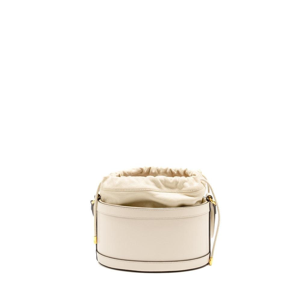 GUCCI 1955 HORSEBIT BUCKET TOTE BAG CALFSKIN WHITE GHW