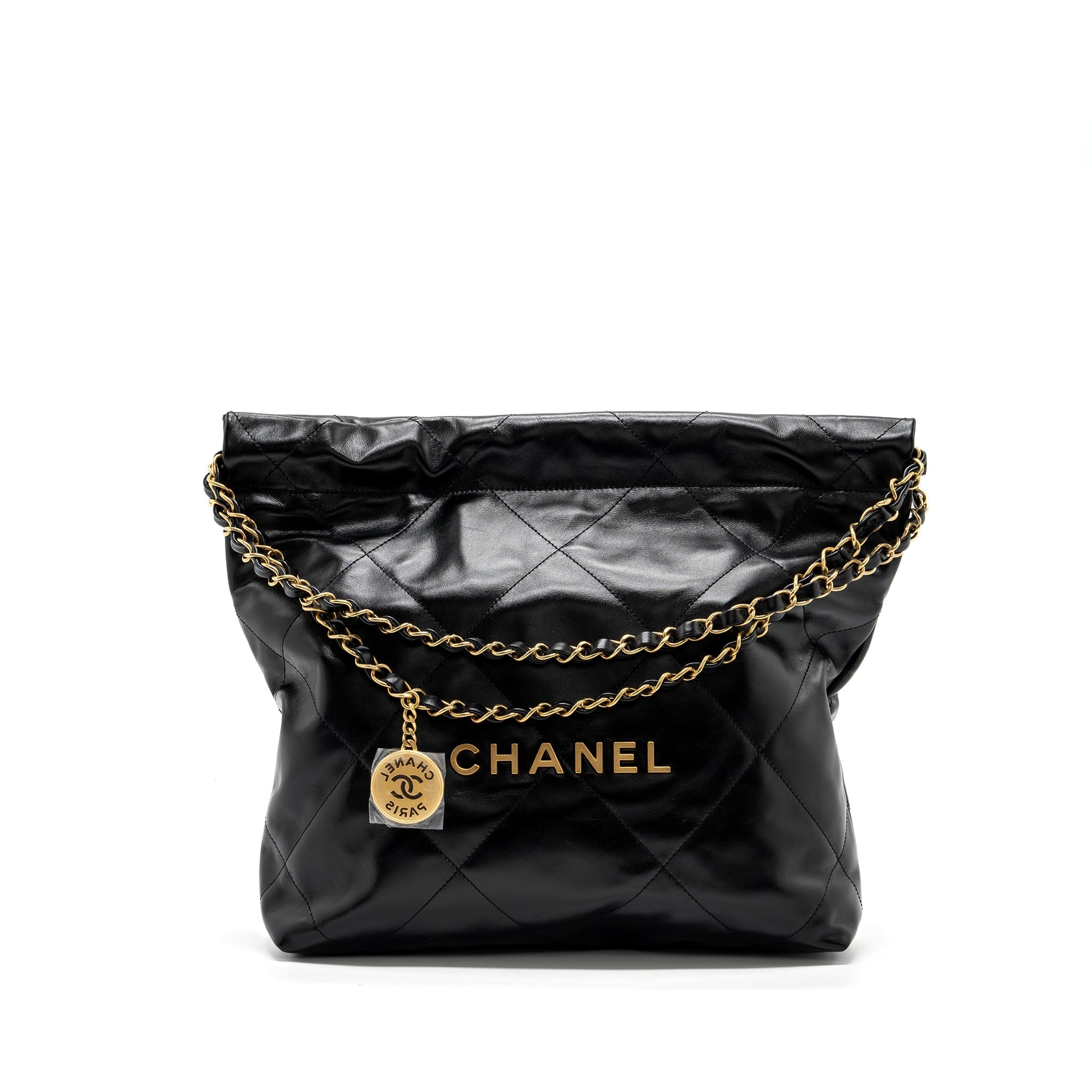 CHANEL SMALL 22 BAG CALFSKIN BLACK GHW