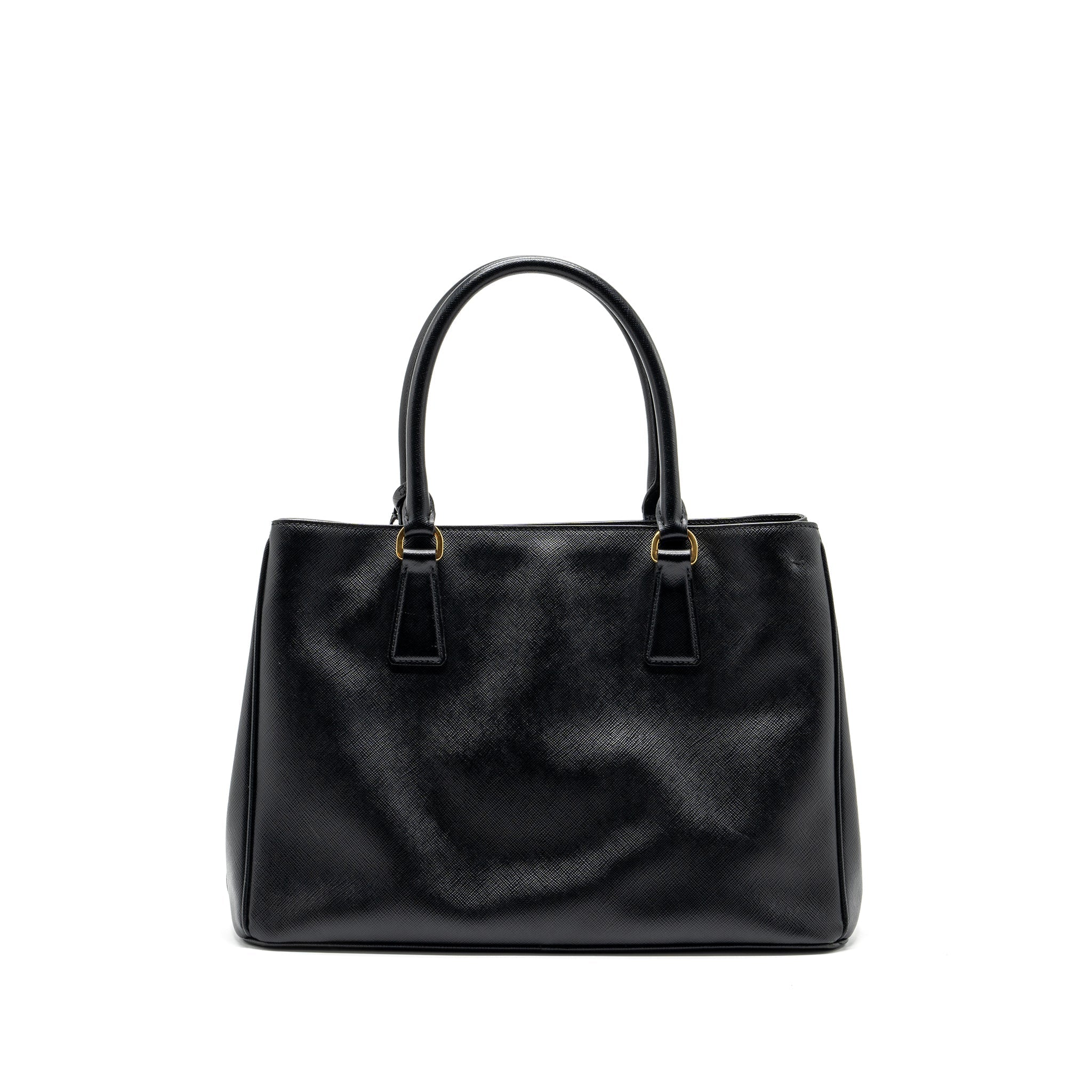 PRADA SAFFIANO TOTE BAG LEATHER BLACK GHW