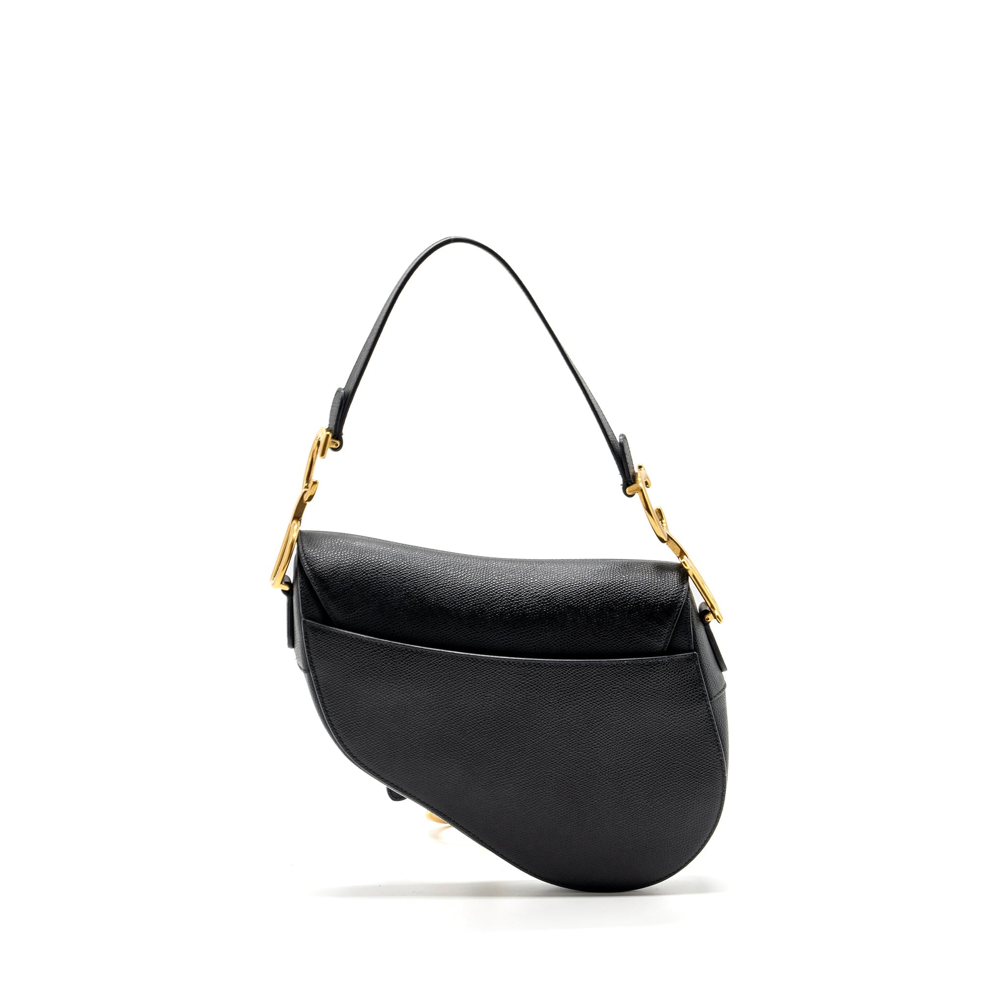 DIOR MEDIUM SADDLE BAG CALFSKIN BLACK GHW