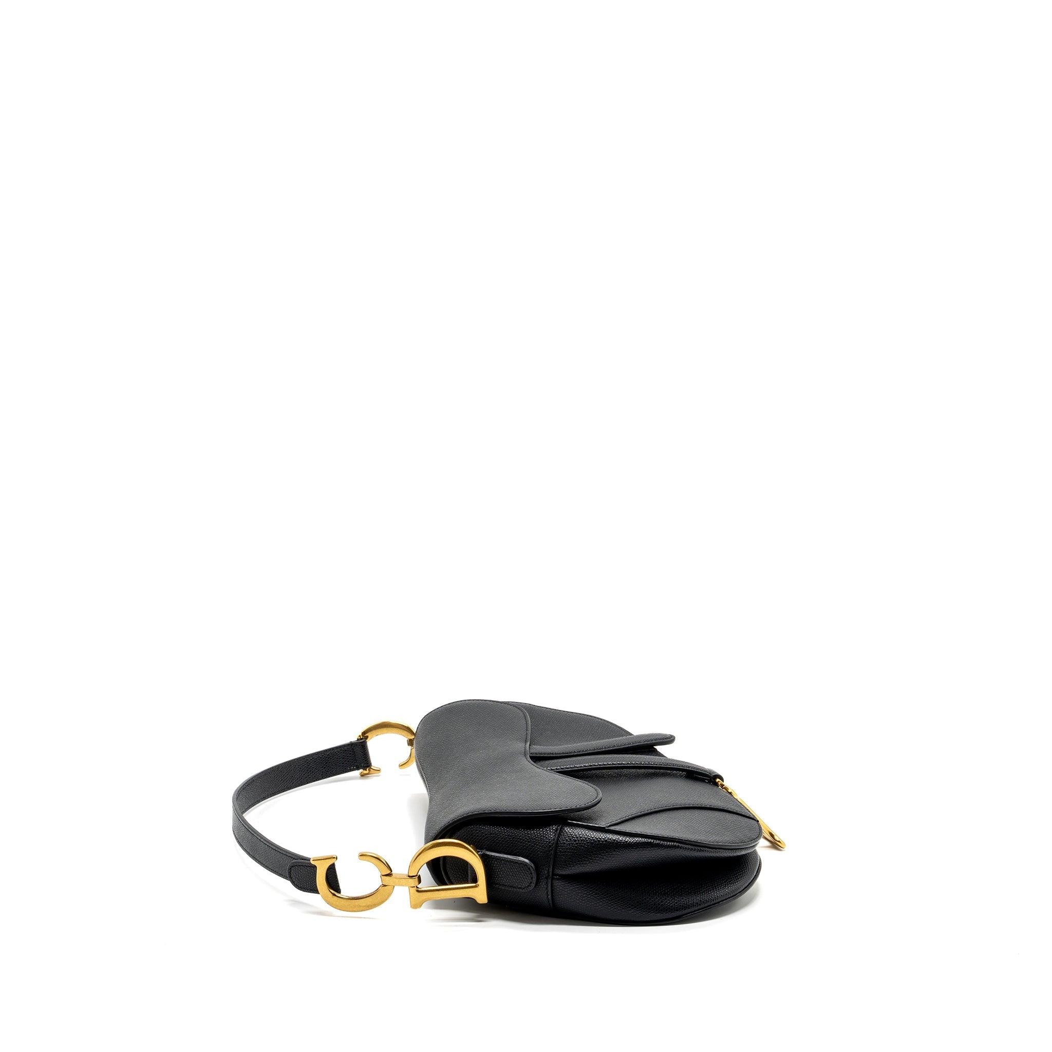 DIOR MEDIUM SADDLE BAG CALFSKIN BLACK GHW