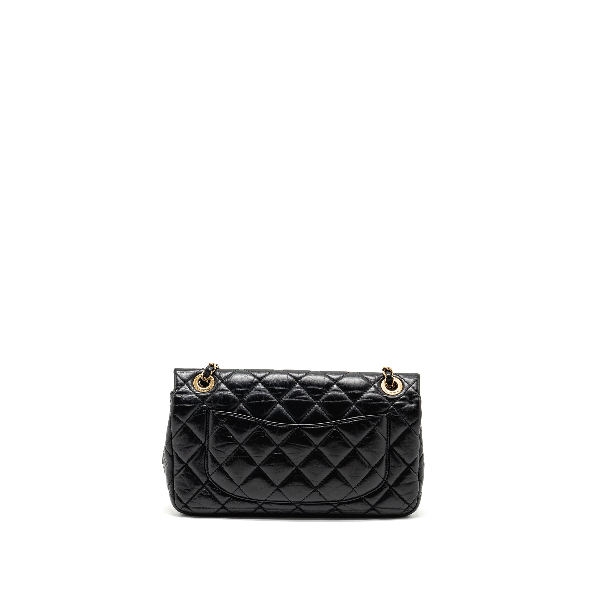 CHANEL MEDALLION QUILTED FLAP BAG AGED CALFSKIN BLACK MULTICOLOUR HARDWARE