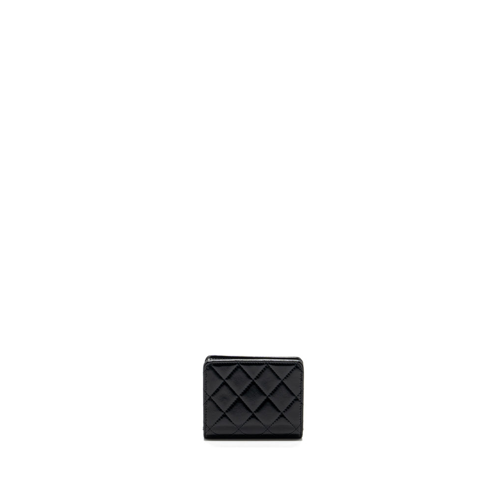 CHANEL 24C 31 CARD HOLDER SHINY CALFSKIN BLACK LGHW (MICROCHIP)