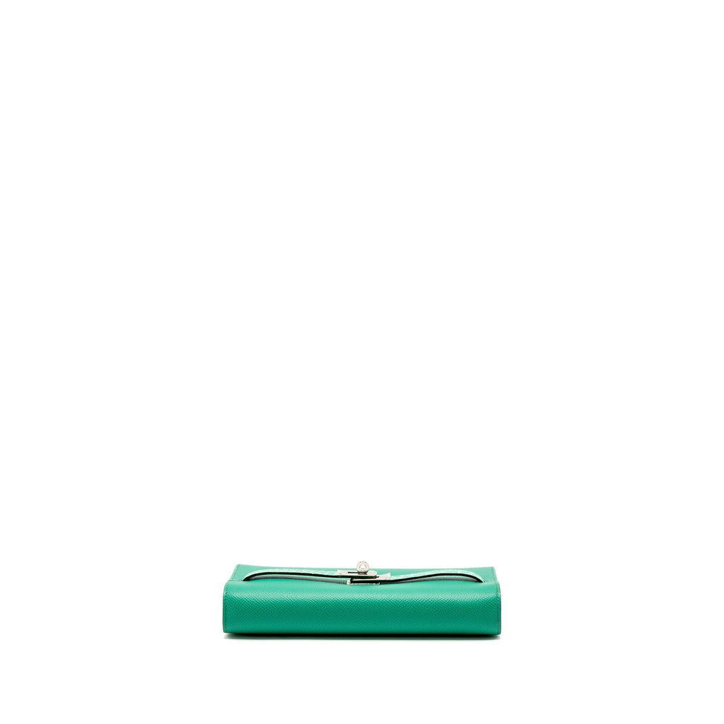 HERMES KELLY TO GO TOUCH EPSOM/ALLIGATOR VERT JADE SHW