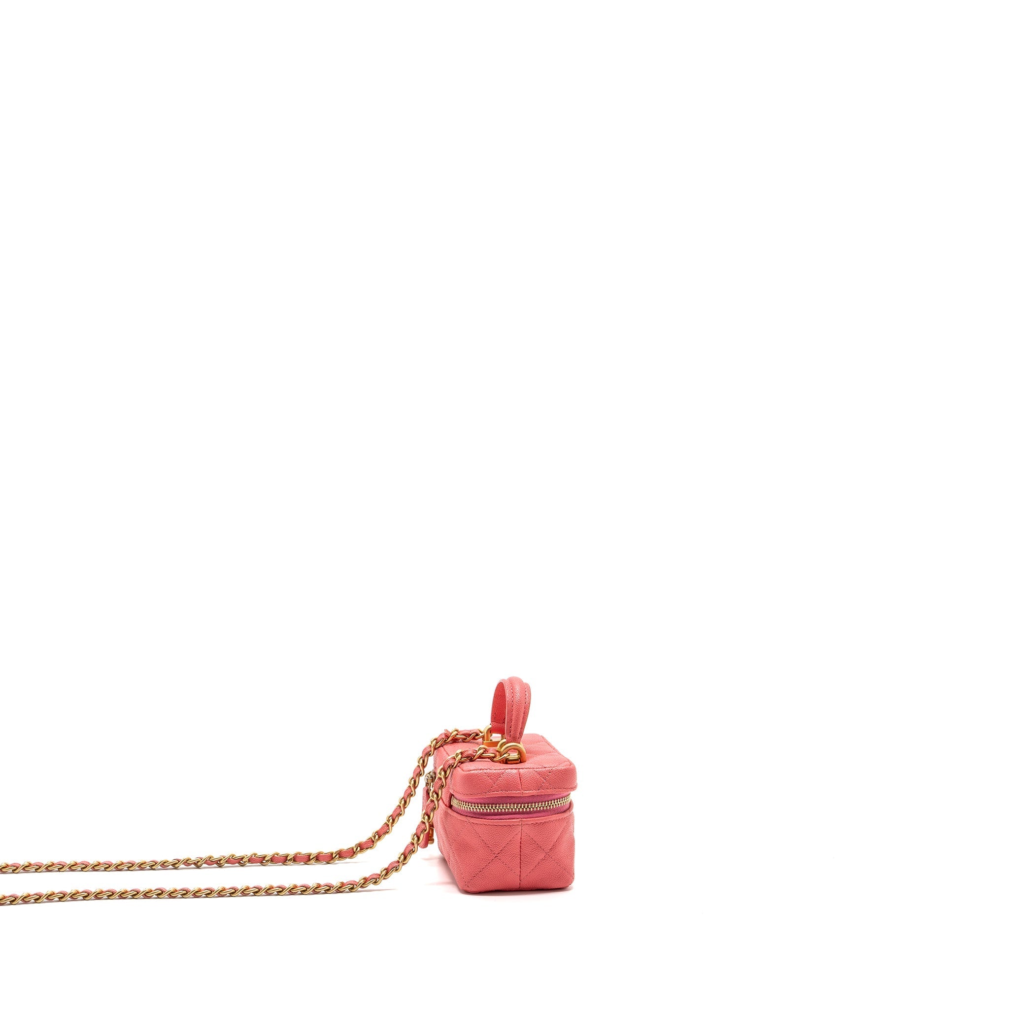 CHANEL TOP HANDLE MINI VANITY BAG CAVIAR PINK GHW