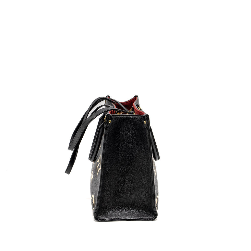 LOUIS VUITTON ONTHEGO MM BICOLOUR MONOGRAM EMPREINTE BLACK / BEIGE GHW