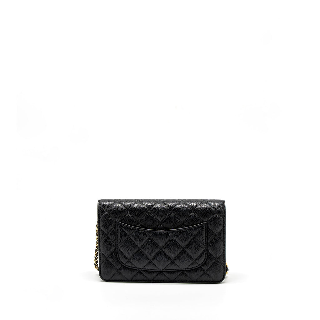 CHANEL CLASSIC WALLET ON CHAIN CAVIAR BLACK GHW