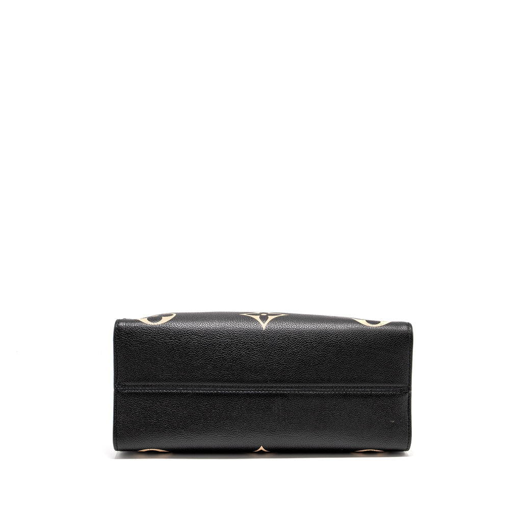 LOUIS VUITTON ONTHEGO MM BICOLOUR MONOGRAM EMPREINTE BLACK / BEIGE GHW