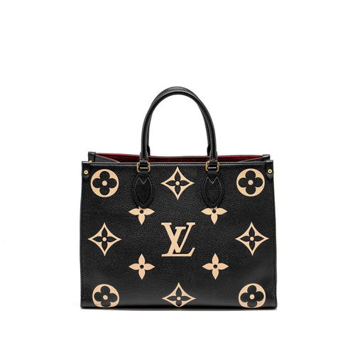LOUIS VUITTON ONTHEGO MM BICOLOUR MONOGRAM EMPREINTE BLACK / BEIGE GHW