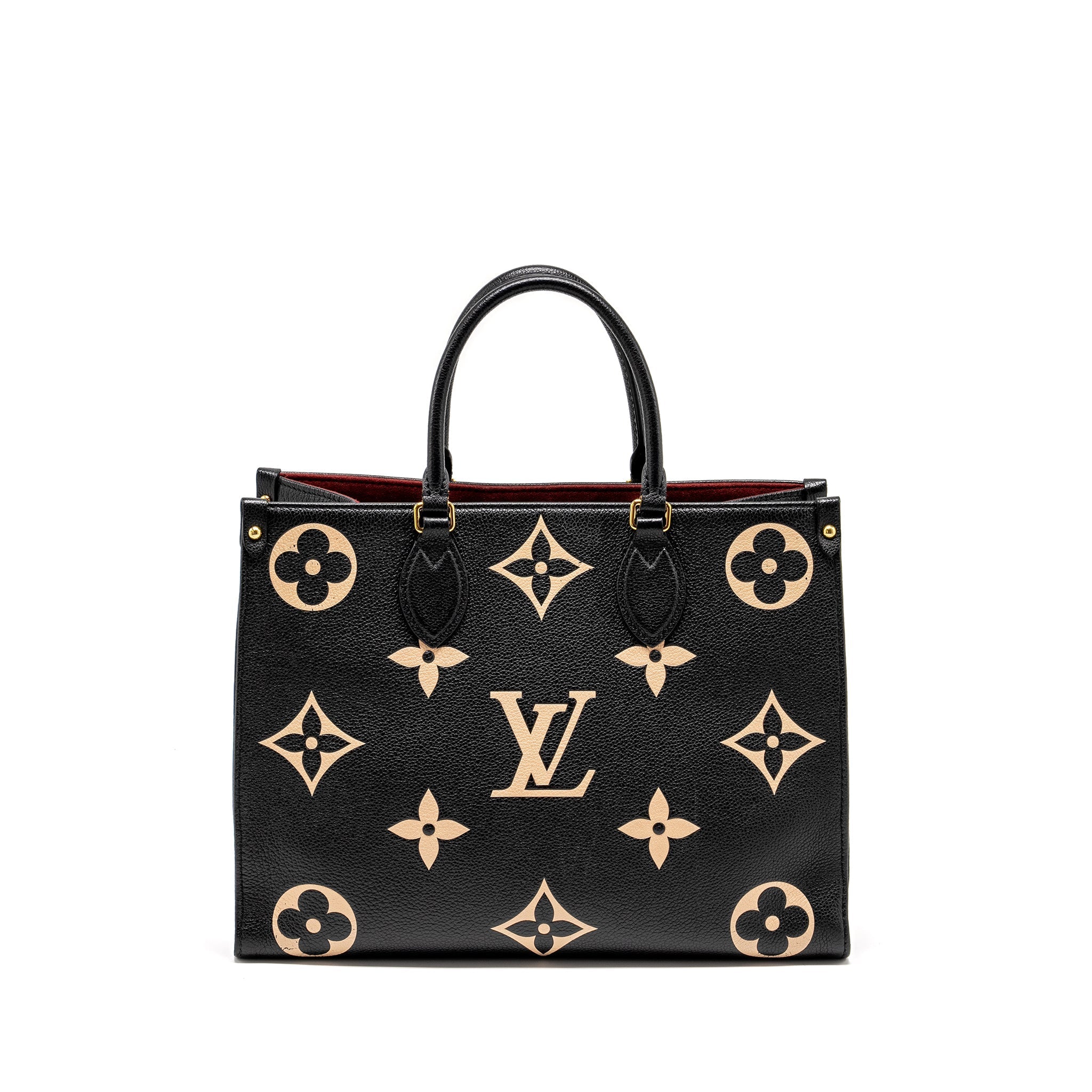 LOUIS VUITTON ONTHEGO MM BICOLOUR MONOGRAM EMPREINTE BLACK / BEIGE GHW