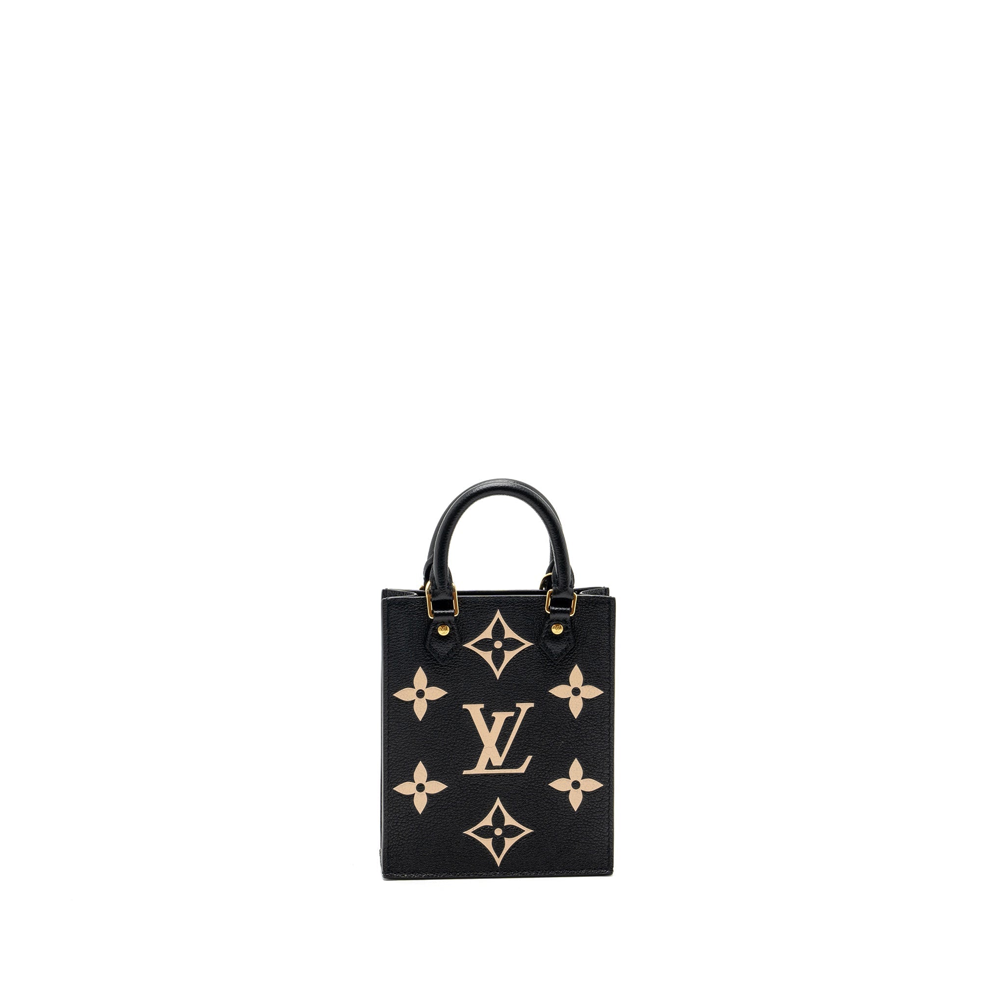 LOUIS VUITTON PETIT SAC PLAT MONOGRAM EMPREINTE CALFSKIN BLACK GHW (NEW VERSION)