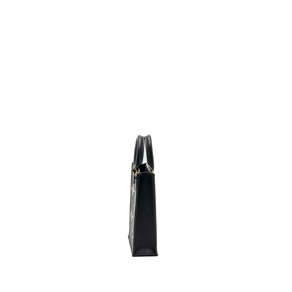 LOUIS VUITTON PETIT SAC PLAT MONOGRAM EMPREINTE CALFSKIN BLACK GHW (NEW VERSION)