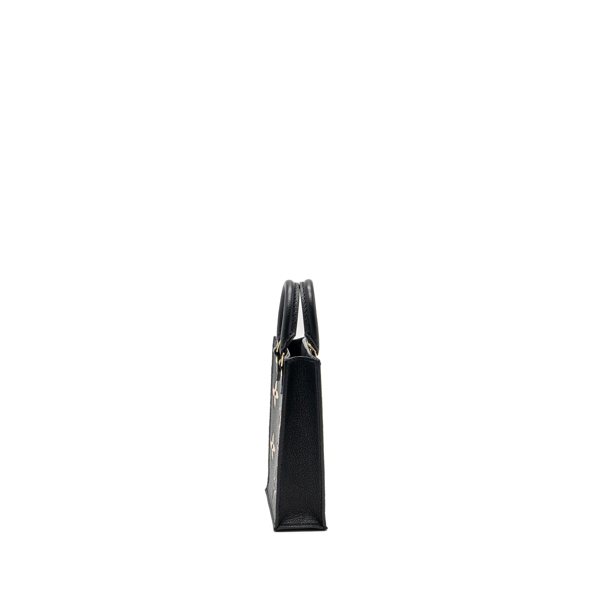 LOUIS VUITTON PETIT SAC PLAT MONOGRAM EMPREINTE CALFSKIN BLACK GHW (NEW VERSION)