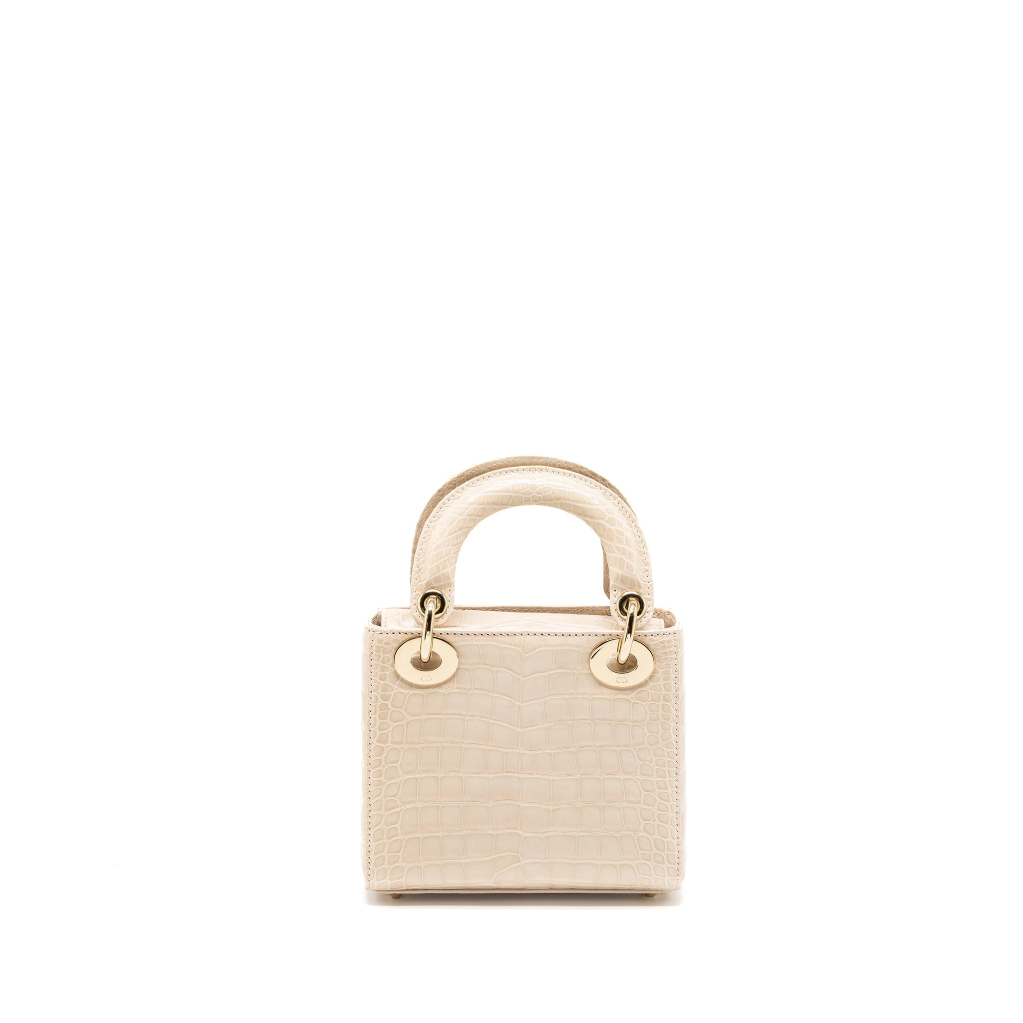 DIOR MINI LADY DIOR ALLIGATOR MISSISSIPPIENSIS LIGHT PINK LGHW