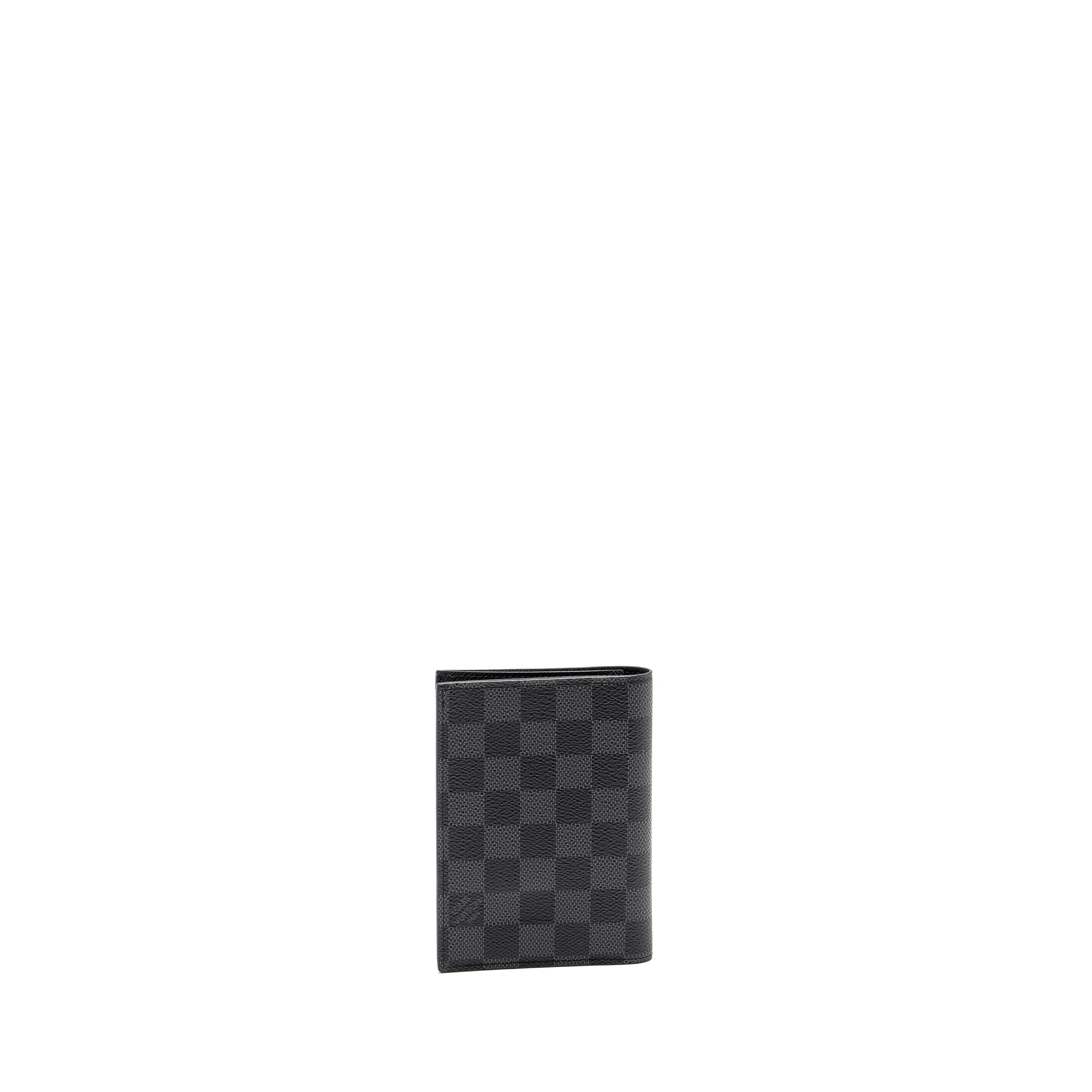 LOUIS VUITTON PASSPORT COVER DAMIER GRAPHITE CANVAS BLACK