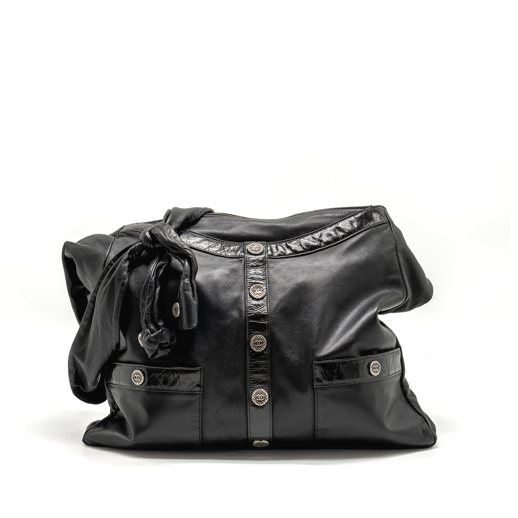 CHANEL TIE ON GIRL BAG LAMBSKIN BLACK SHW