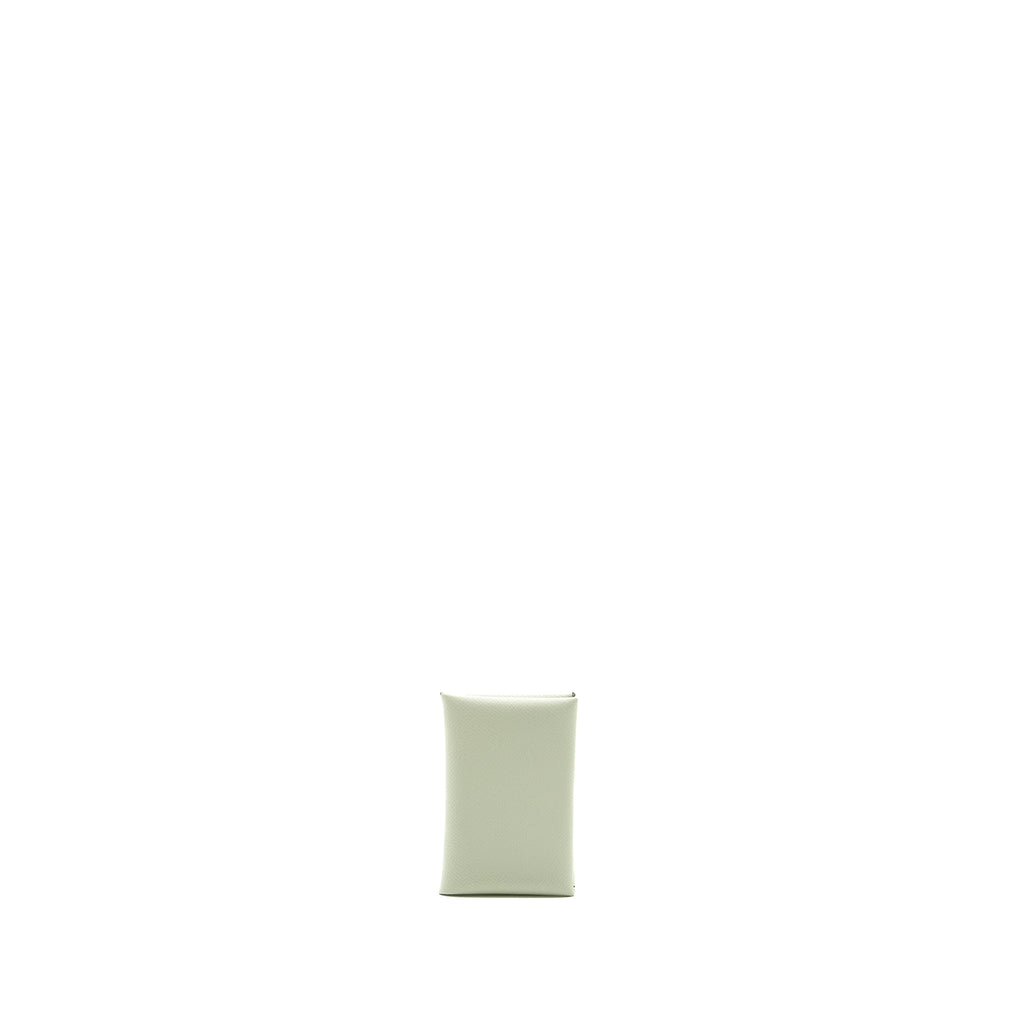 HERMES CALVI CARD HOLDER EPSOM VERT FIZZ SHW