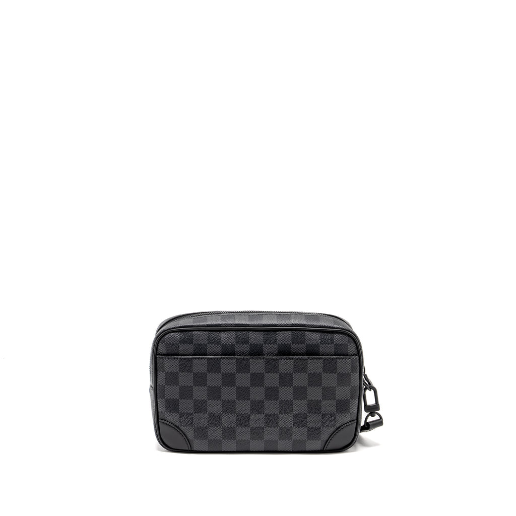 LOUIS VUITTON POCHETTE KASAI CLUTCH BAG DAMIER GRAPHITE CANVAS SO BLACK