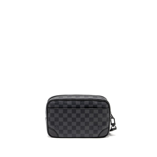 LOUIS VUITTON POCHETTE KASAI CLUTCH BAG DAMIER GRAPHITE CANVAS SO BLACK