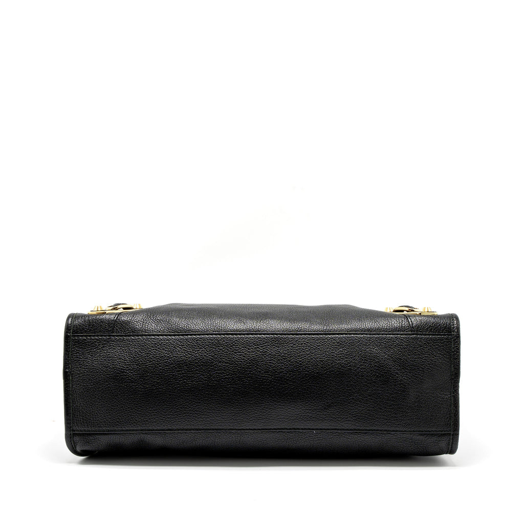 BALENCIAGA CLASSIC CITY BAG LEATHER BLACK GHW