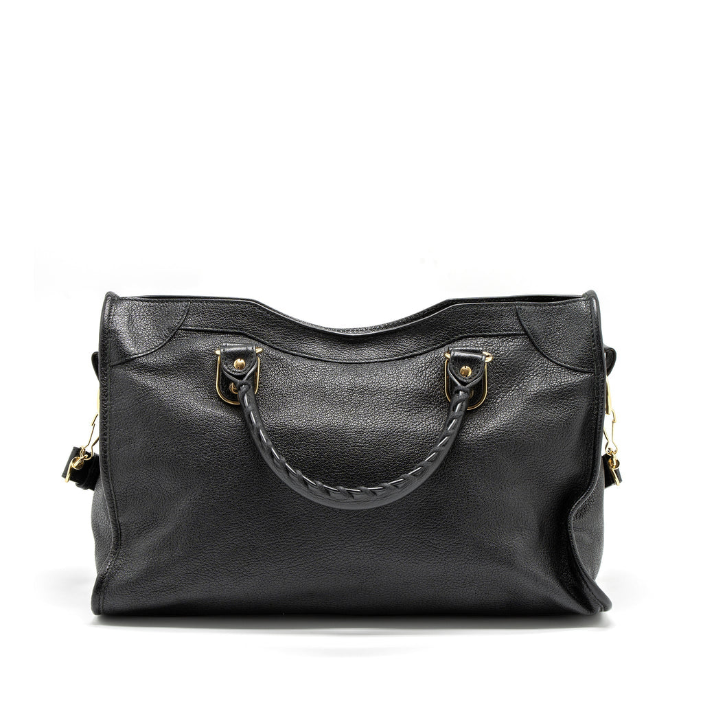 BALENCIAGA CLASSIC CITY BAG LEATHER BLACK GHW