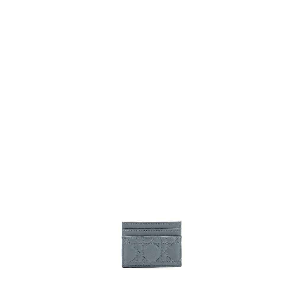 DIOR CARO FIVE-SLOT CARD HOLDER CALFSKIN GREY LGHW