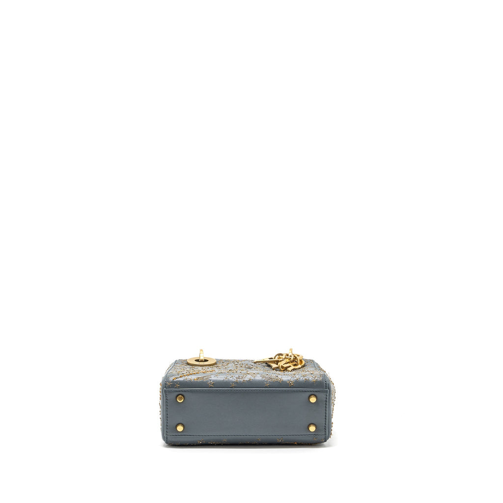 DIOR MINI LADY DIOR LIMITED EDITION LAMBSKIN GREY GHW