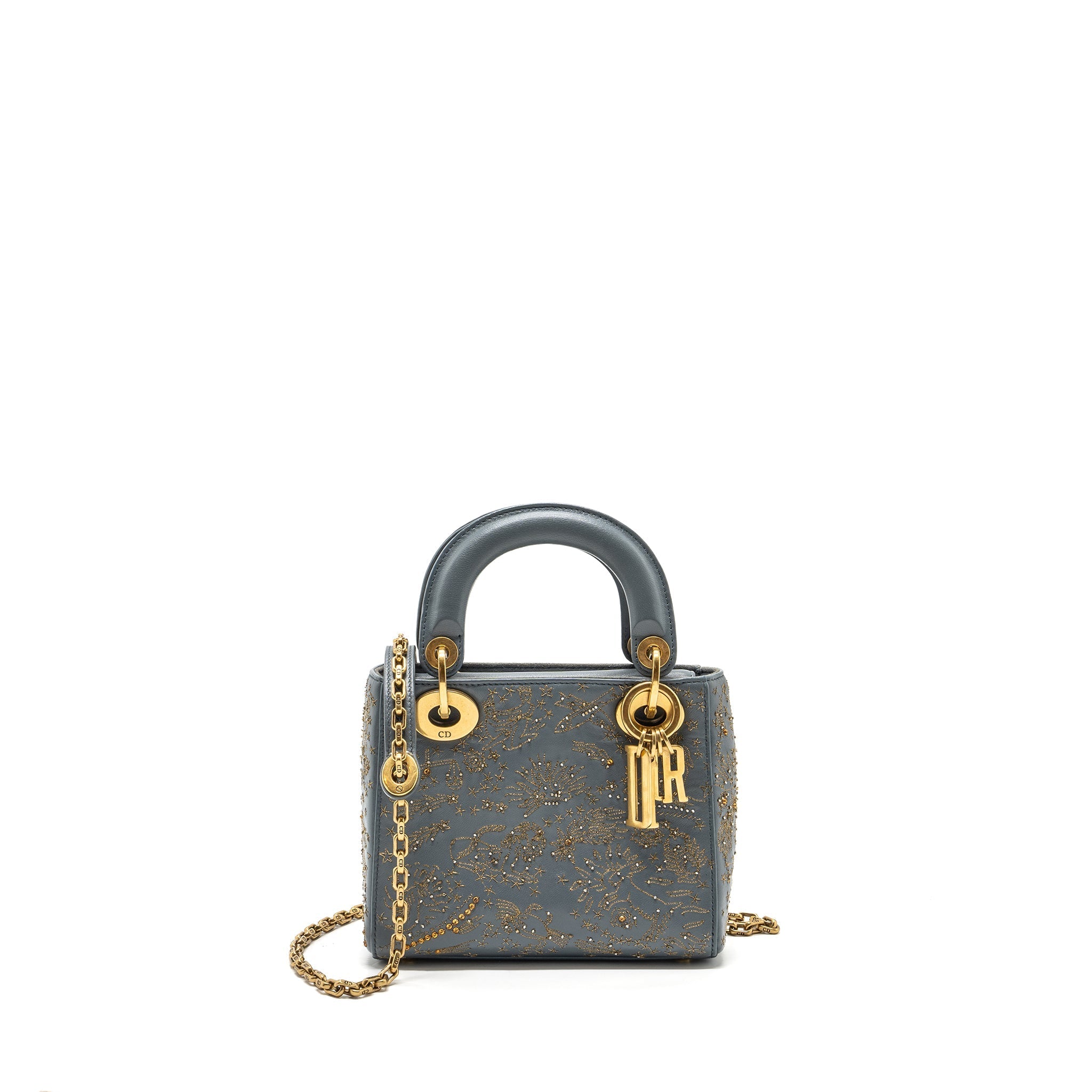 DIOR MINI LADY DIOR LIMITED EDITION LAMBSKIN GREY GHW