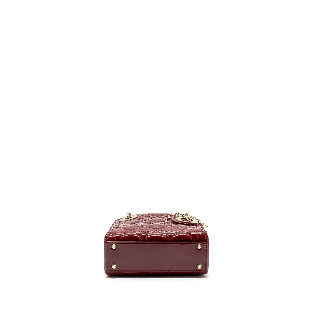 DIOR MINI LADY DIOR PATENT RED LGHW