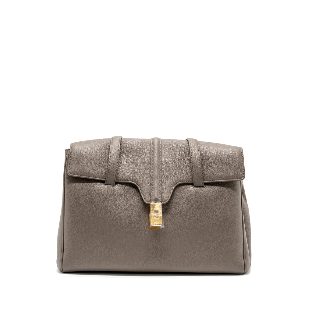 CELINE MEDIUM SOFT 16 BAG GRAINED CALFSKIN GREY GHW