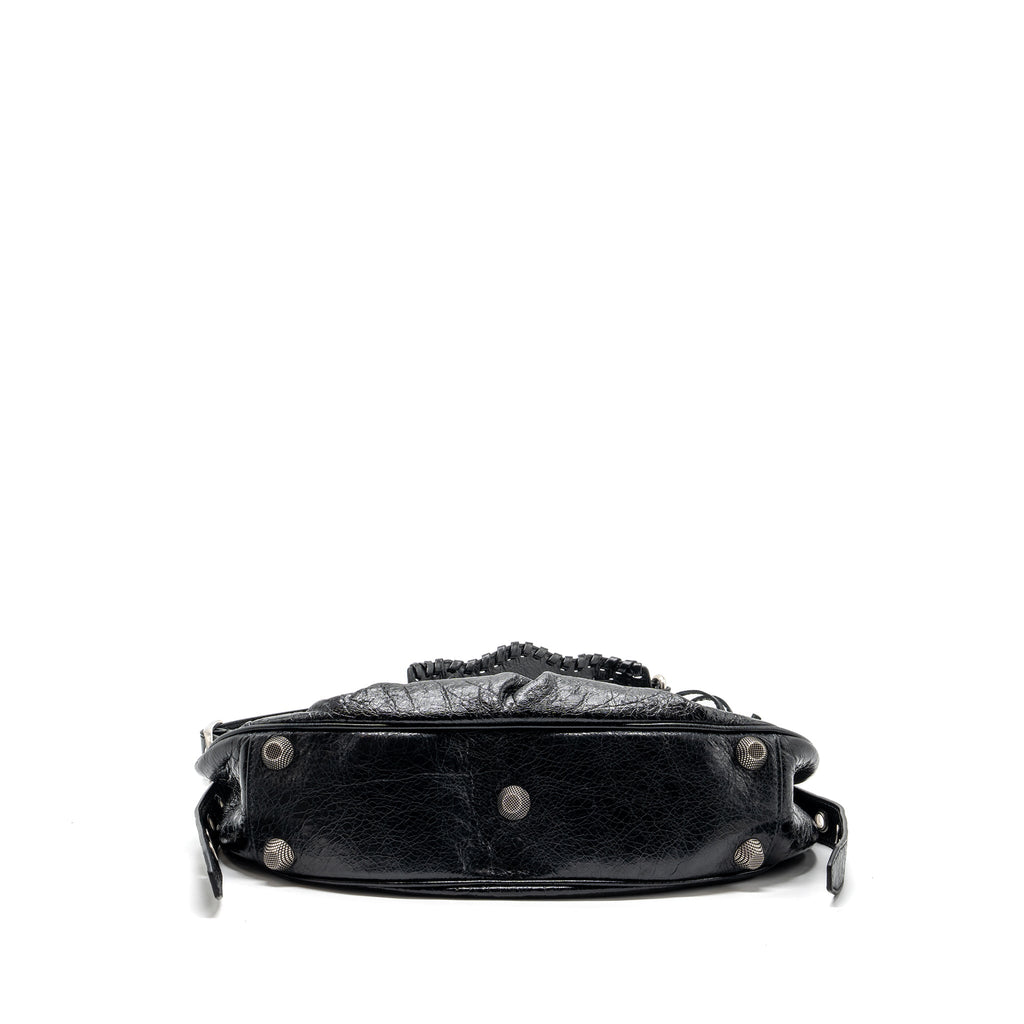 BALENCIAGA LE CARGOLE SMALL SHOULDER BAG LAMBSKIN BLACK SHW