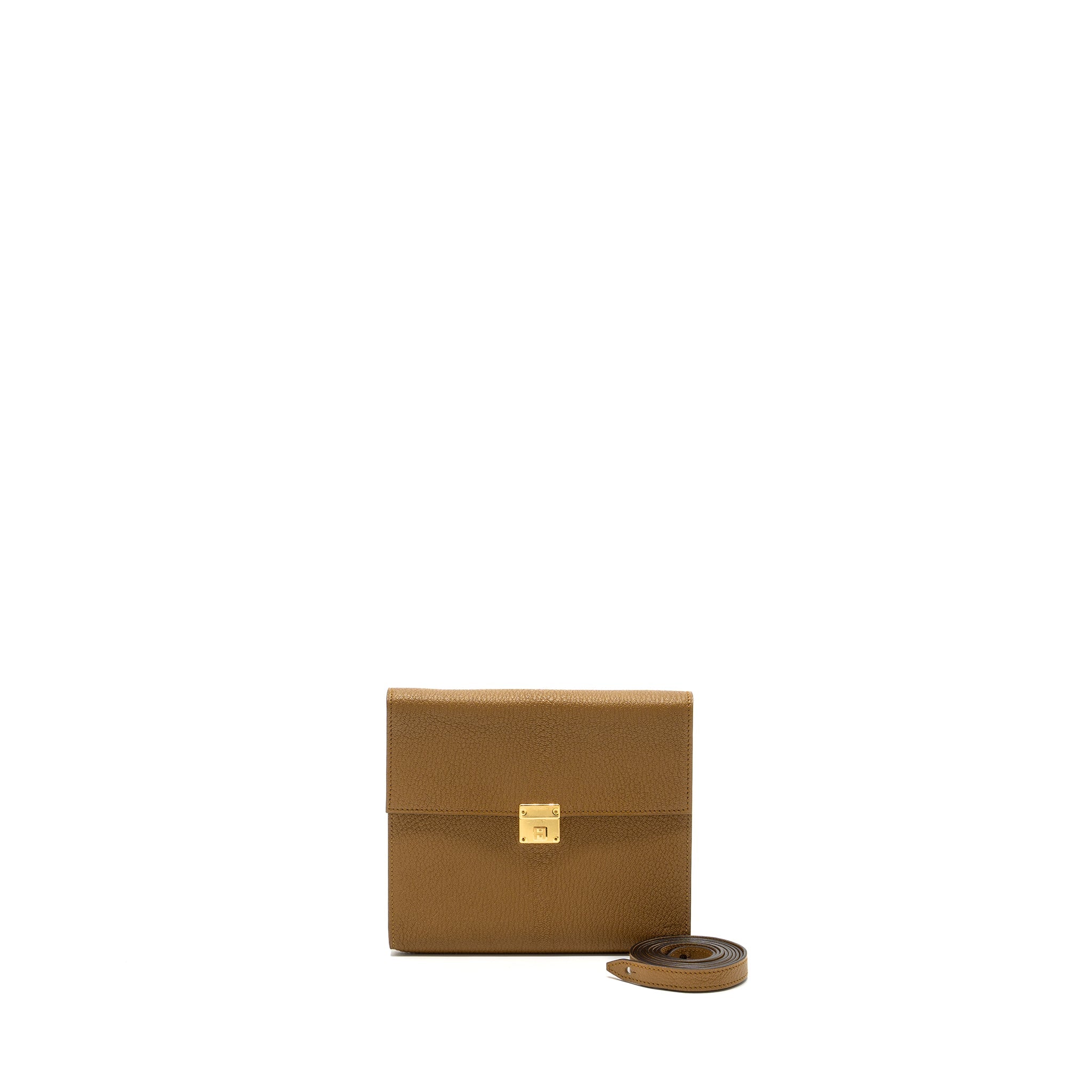 HERMES CLIC 16 WALLET CHEVRE MYSORE GOATSKIN 2H KRAFT GHW