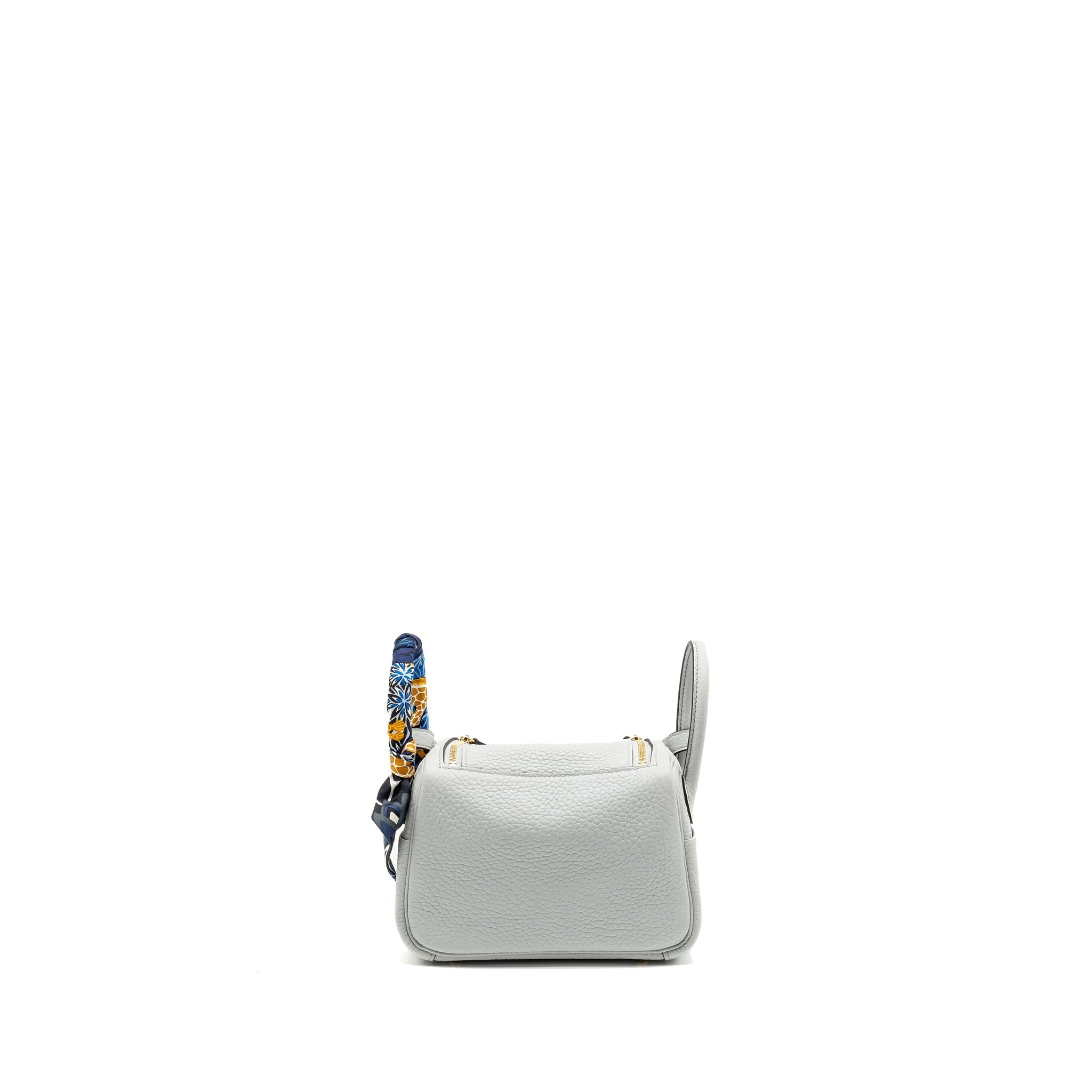 HERMES MINI LINDY CLEMENCE BLEU PALE GHW