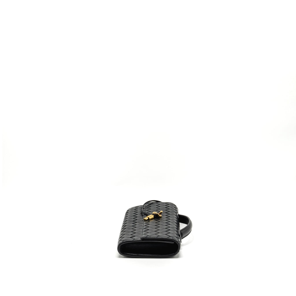 BOTTEGA VENETA ANDIAMO CLUTCH LAMBSKIN BLACK GHW