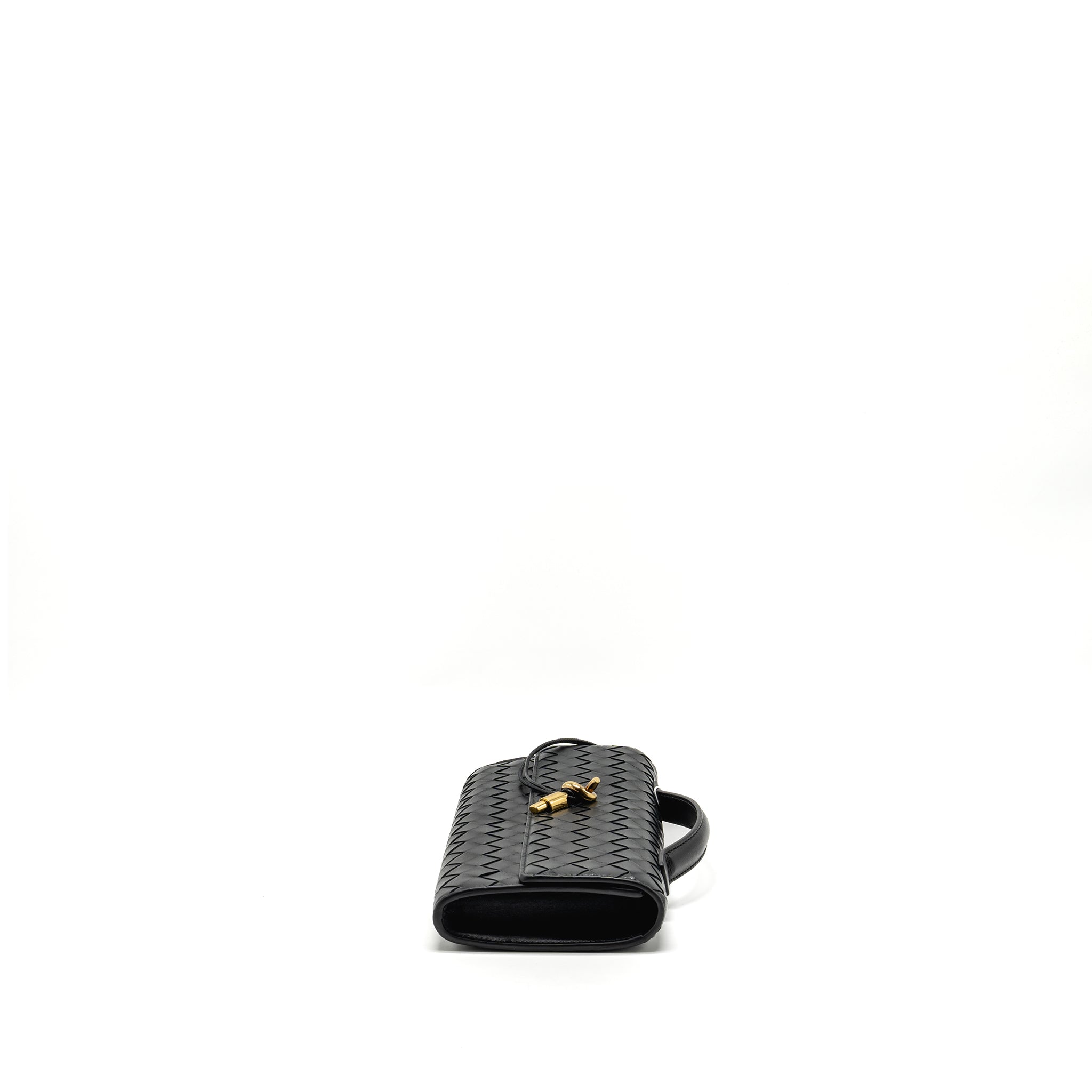 BOTTEGA VENETA ANDIAMO CLUTCH LAMBSKIN BLACK GHW