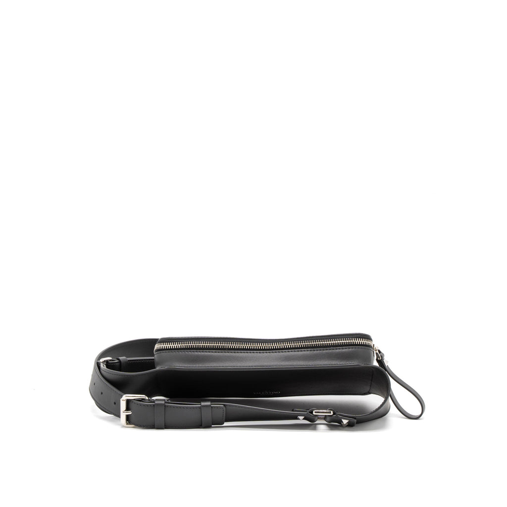 VALENTINO VLTN PRINT BELT BAG CALFSKIN BLACK/RED SHW