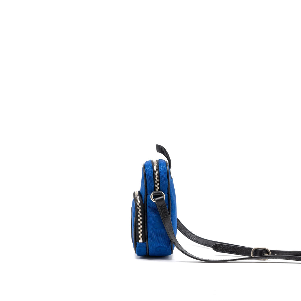 GUCCI OFF THE GRID MINI CROSSBODY BAG FABRIC/LEATHER BLUE/MULTICOLOUR SHW