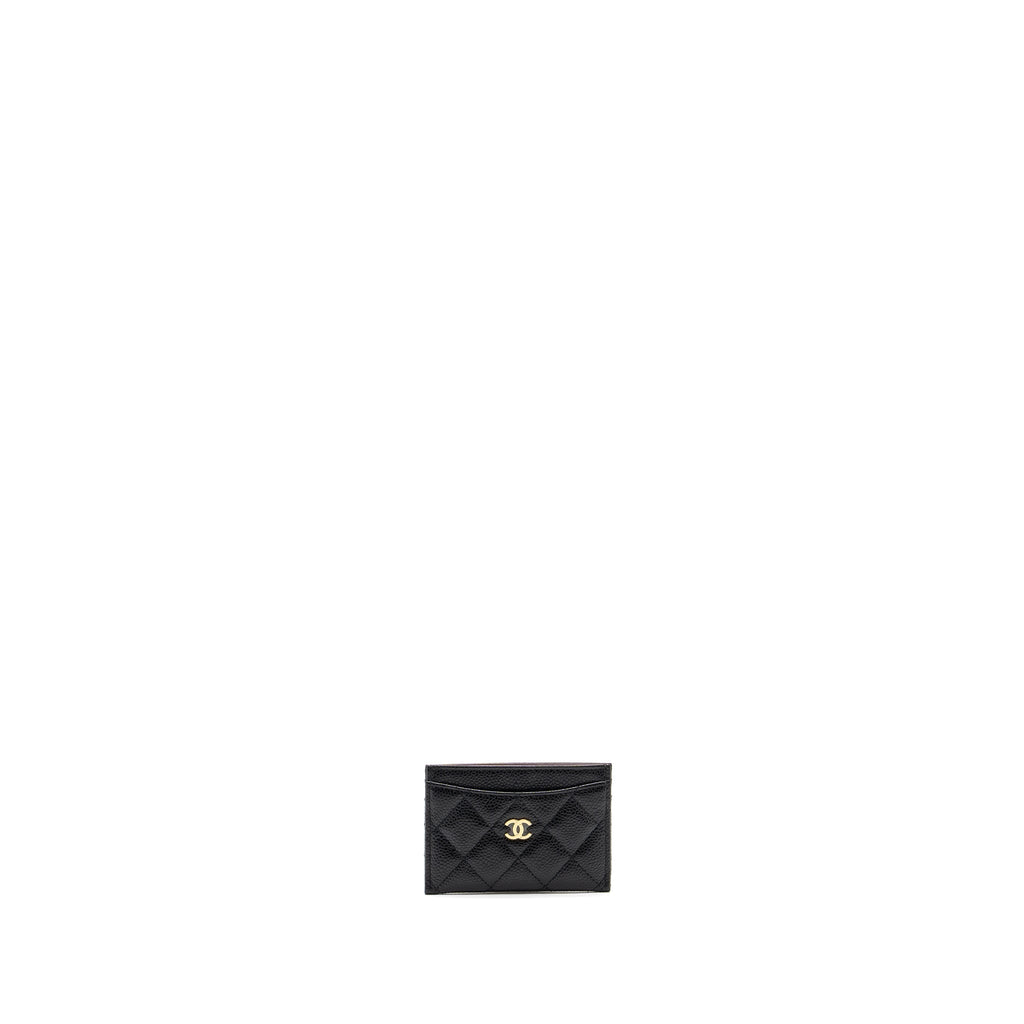 CHANEL CLASSIC CARD HOLDER CAVIAR BLACK GHW (MICROCHIP)
