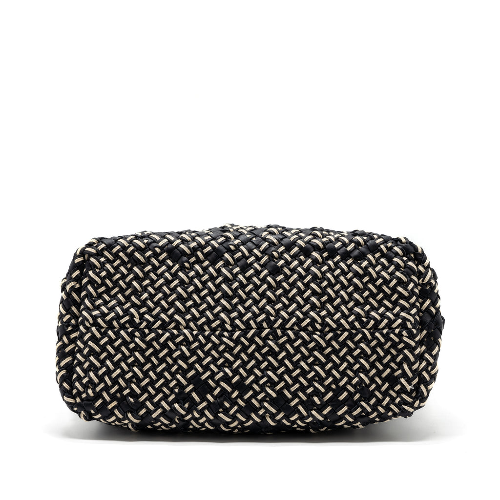 BOTTEGA VENETA TOTE BAG LEATHER DARK BLUE MULTICOLOUR BLACK HARDWARE