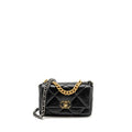 CHANEL SMALL 19 BAG LAMBSKIN BLACK MULTICOLOUR HARDWARE (MICROCHIP)