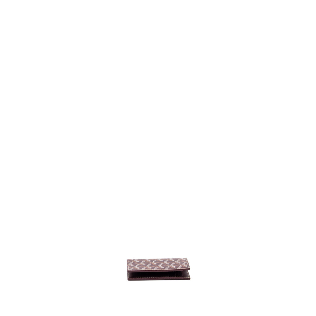 GOYARD SAINT PIERRE CARD WALLET CANVAS/ CALFSKIN BURGUNDY