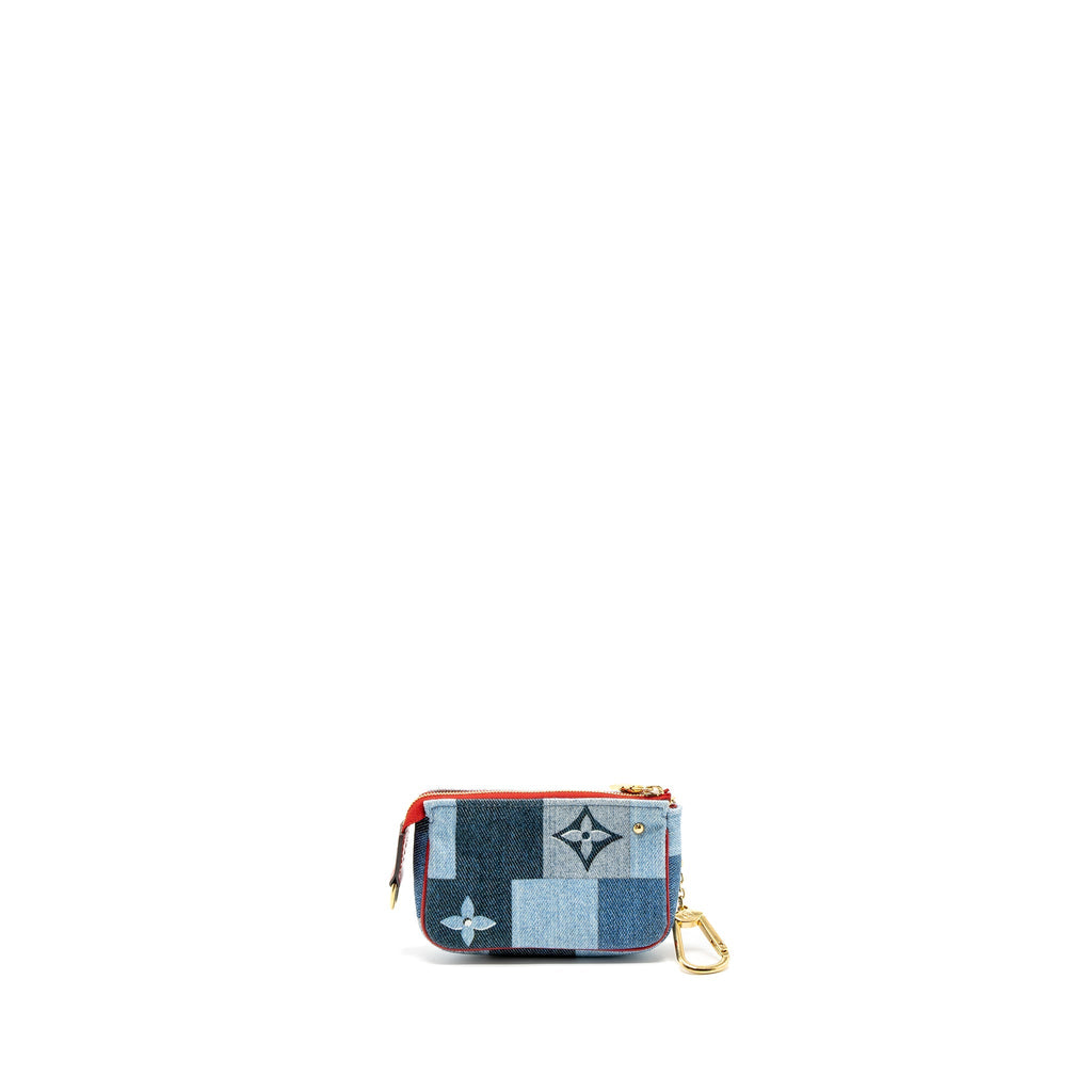 LOUIS VUITTON LIMITED EDITION ROUGE MICRO POCHETTE MONOGRAM JACQUARD DENIM BLUE GHW