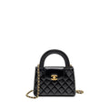 CHANEL MINI KELLY SHOPPING TOTE BAG CALFSKIN BLACK GHW (MICROCHIP)